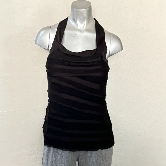 White House Black Market Tops - WHBM Black Tiered Halter Top